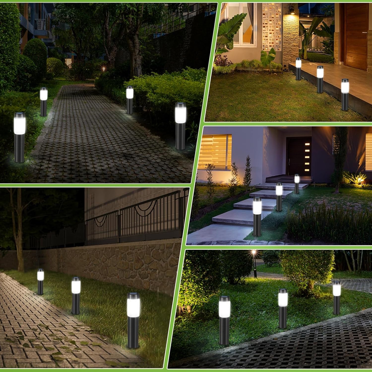 Lampada Solare Giardino Esterno, 4 Pezzi Bianca Fredda Luci Solari per Esterni, Luci Giardino Energia Solare LED Impermeable Illuminazione Giardino Solare per Terra Cortile Prato Vialetto