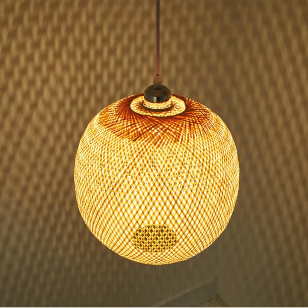 Elegante Lampada a Sospensione in Bambù Fatta a Mano in Stile Sud-Est Asiatico Lanterna Lampadario Lampada Da Soffitto Illuminazione a Soffitto per Ristorante, Soggiorno, Bancone Bar