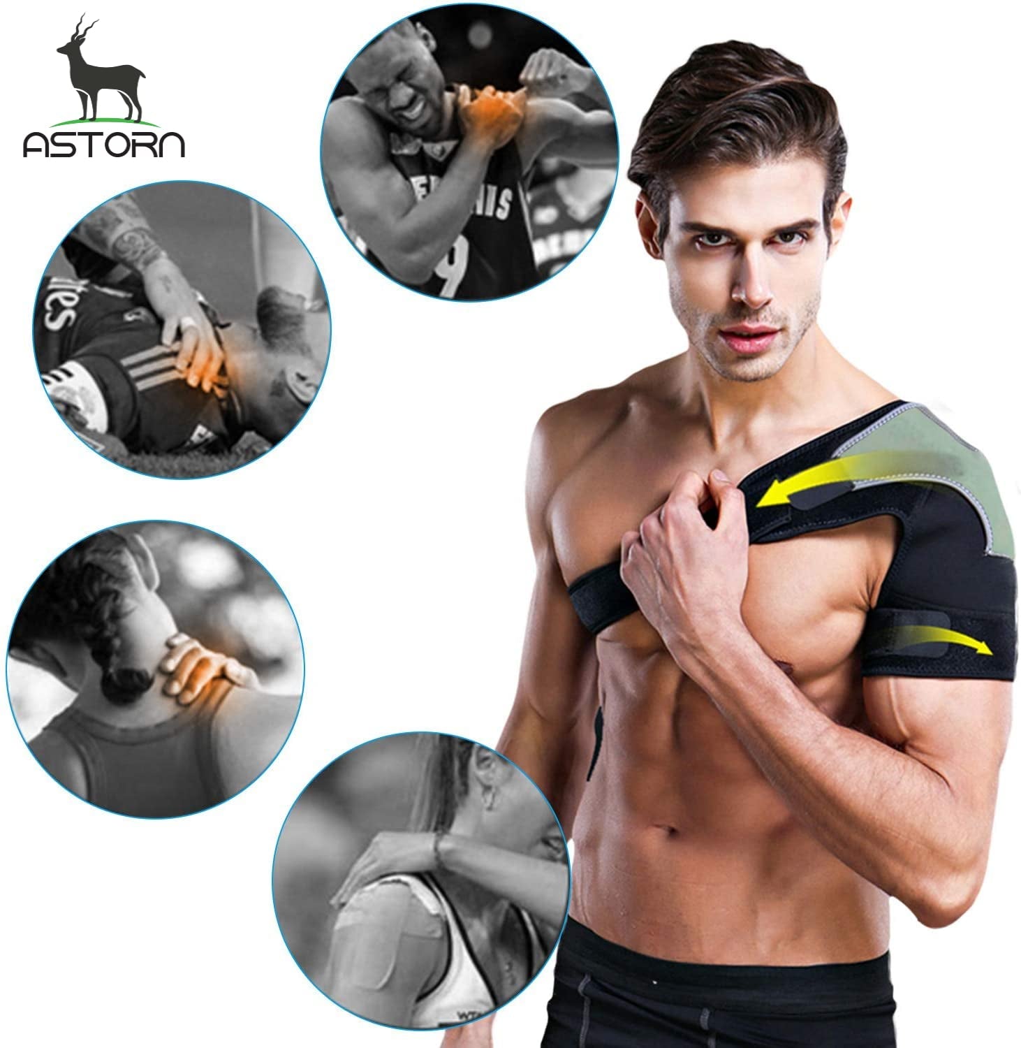 Tutore Spalla per Articolazione Acromioclavicolare E Tendinite│Supporto Spalla per Sollievo Dal Dolore E Prevenzione Da Infortuni │Sostegno Della Cuffia Rotatoria Singolo per Donne E Uomini By