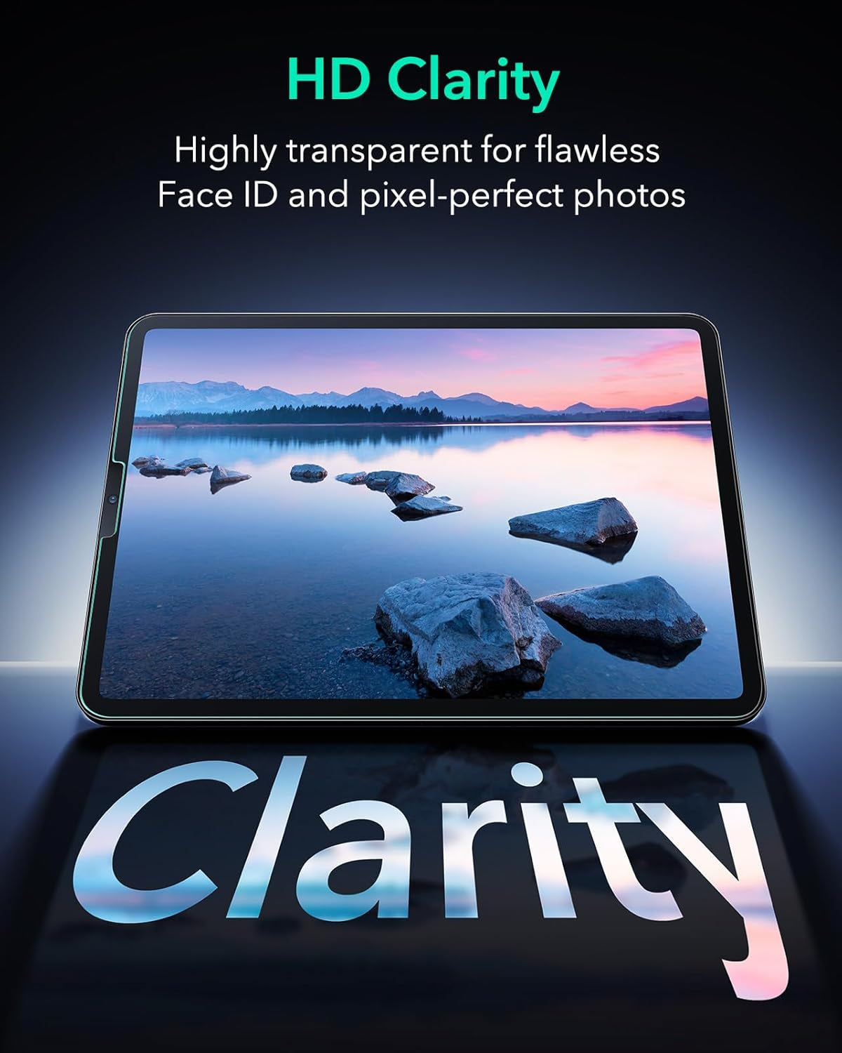 Pellicola Protettiva per Ipad Pro 12,9 (2022/2021/2020/2018), Vetro Temperato, Protezione per Lo Schermo Con Supporto per L’Applicazione, Antigraffio, Chiarezza HD, 2 Pezzi