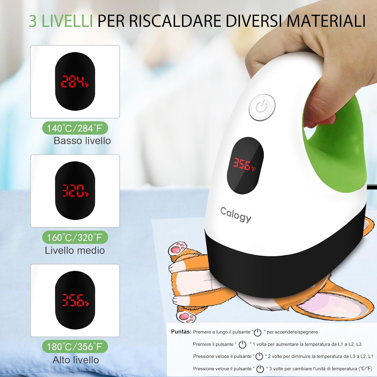 Pressa a Caldo Mini, Termopressa per Magliette Controllo Costante Temperatura, Macchina Trasferimento Termico Con Base Sicurezza Isolata per Artigianato Vestiti Cappelli Cuscini - Bianco Verde