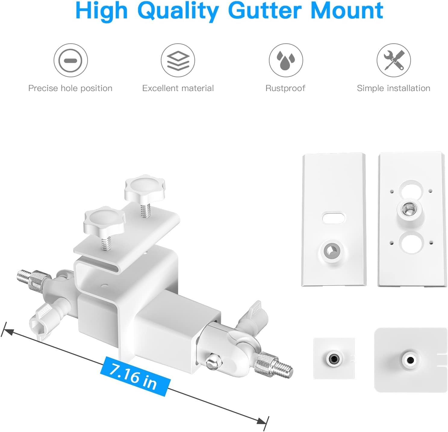 Supporto per Grondaia 2 in 1 Resistente Alle Intemperie per Pannello Solare Ad Anello, Spotlight Cam plus (Batteria/Plug-In), Spotlight Cam Pro (Batteria/Plug-In), Accessori Di Montaggio Per
