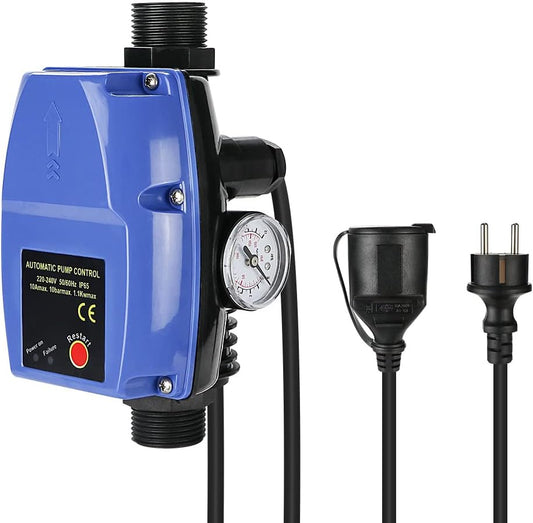 Interruttore Elettronico a Pressione Con Manometro E Cavo, Controllo Della Pompa, Potenza Massima 10 Bar, Pompa Sommergibile, Pompa per Fontana Profonda E Pompa Da Giardino