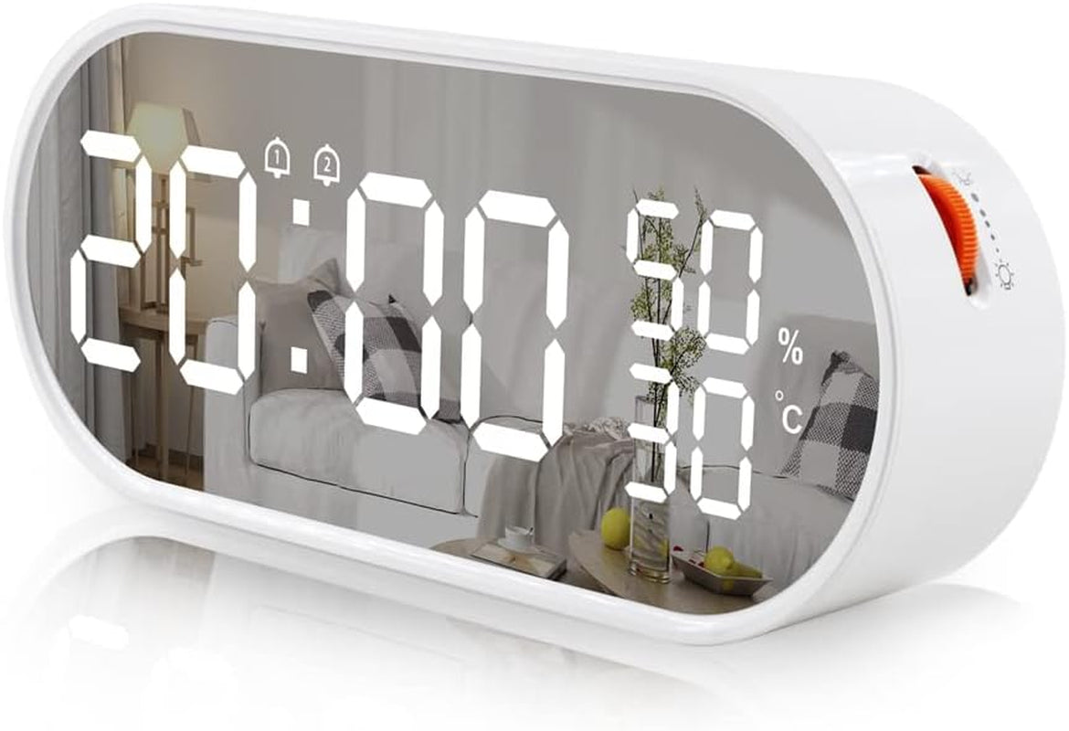 Sveglia Digitale Con Grande LED, Indicatore Di Temperatura E Umidità, Porta Di Ricarica USB, Doppio Allarme Con Modalità Snooze, Sveglia per Scrivania in Camera Da Letto