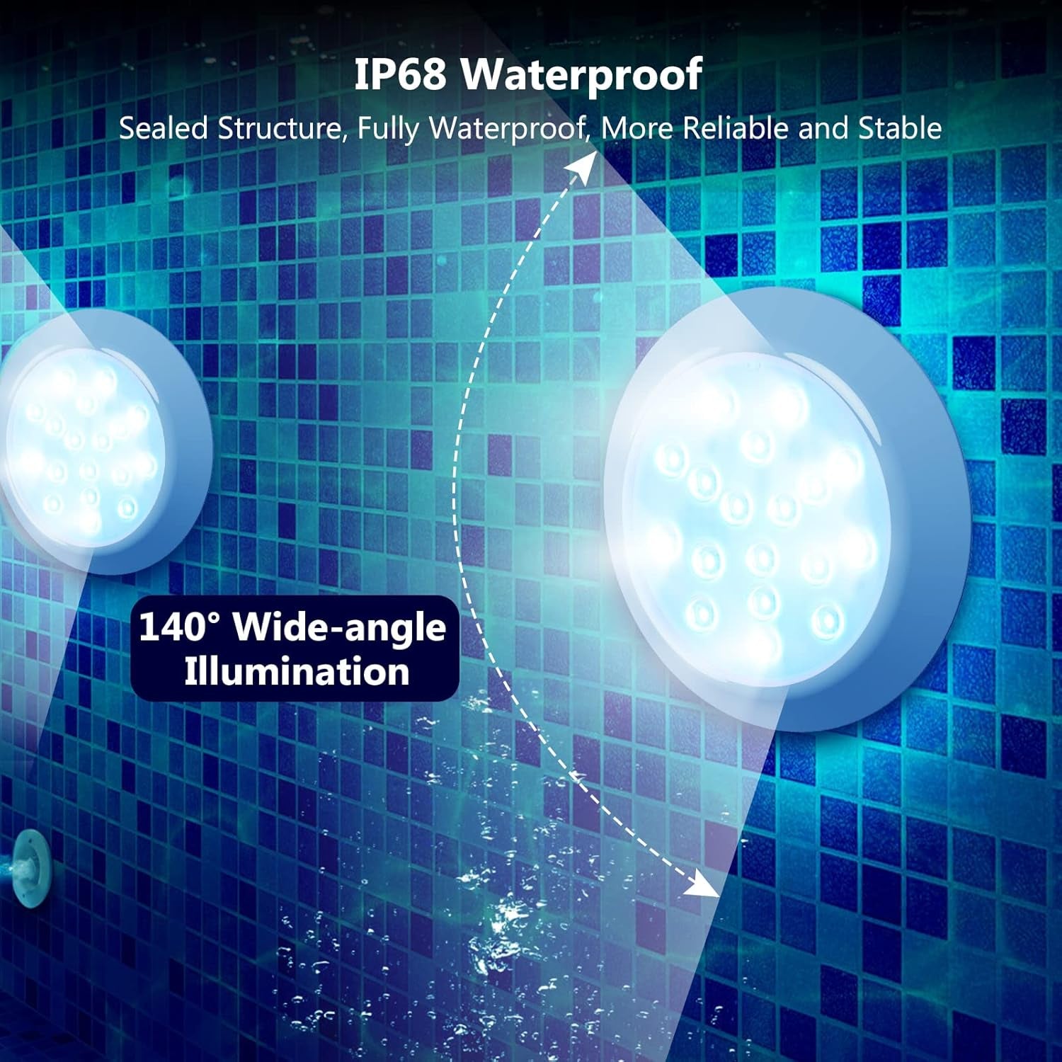 Faretto LED Ricaricabile, Luci Piscina Sommergibili RGBW IP68 Impermeabili Con Telecomando, Fino a 40 Ore, 15Cm Luci Magnetiche Subacquee Colore per Piscina Fuori Terra Interrate, Hottub 2Pack