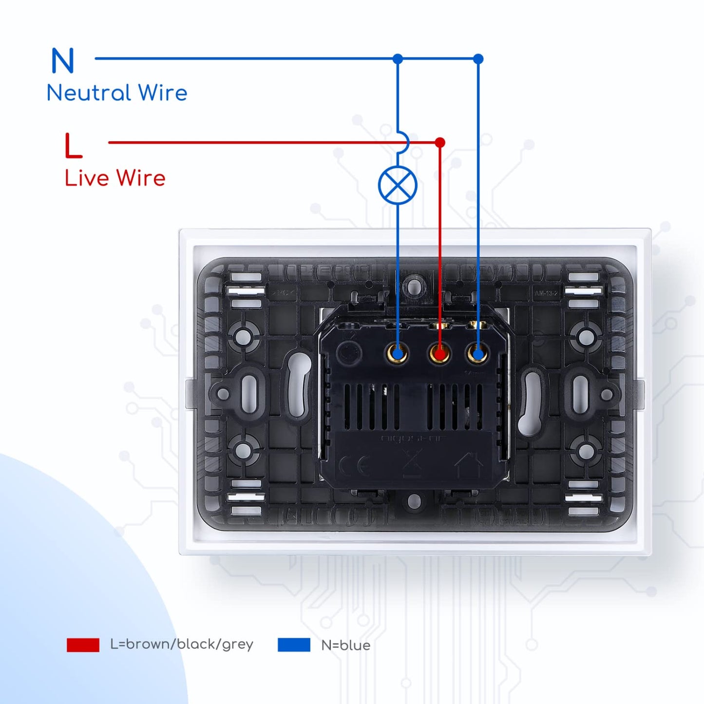 Interruttore Wifi Alexa, Interruttore Intelligente, Smart Switch Controllo Vocale, One Gang One Way Switch,Max.2300W LED 690W, Bianco 1 Unità.