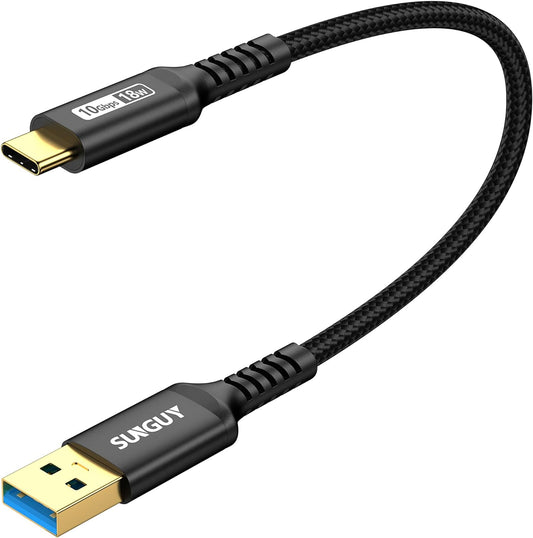 Cavo USB Type C, 0.3M 10 Gbp USB 3.1 Gen 2 Cavo USB C Compatibile Con Samsung Galaxy S21A52, Redmi Note 11,SSD, Android Auto-Nero