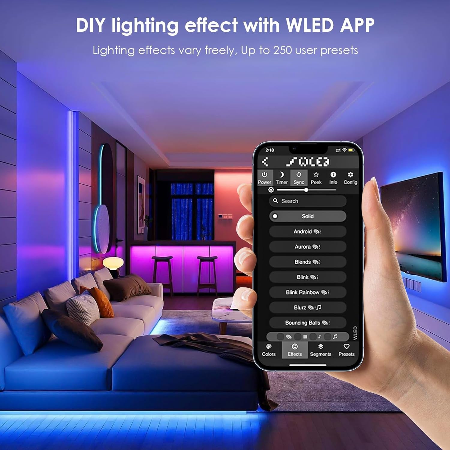 WLED Addressable Strip Controller ESP8266 Web Server per Il Controllo Di Neopixel (WS2812B, WS2811, SK6812) LED O Anche Di Chipset SPI 5-24 Volt WIFI Smart LED Installazione Domestica