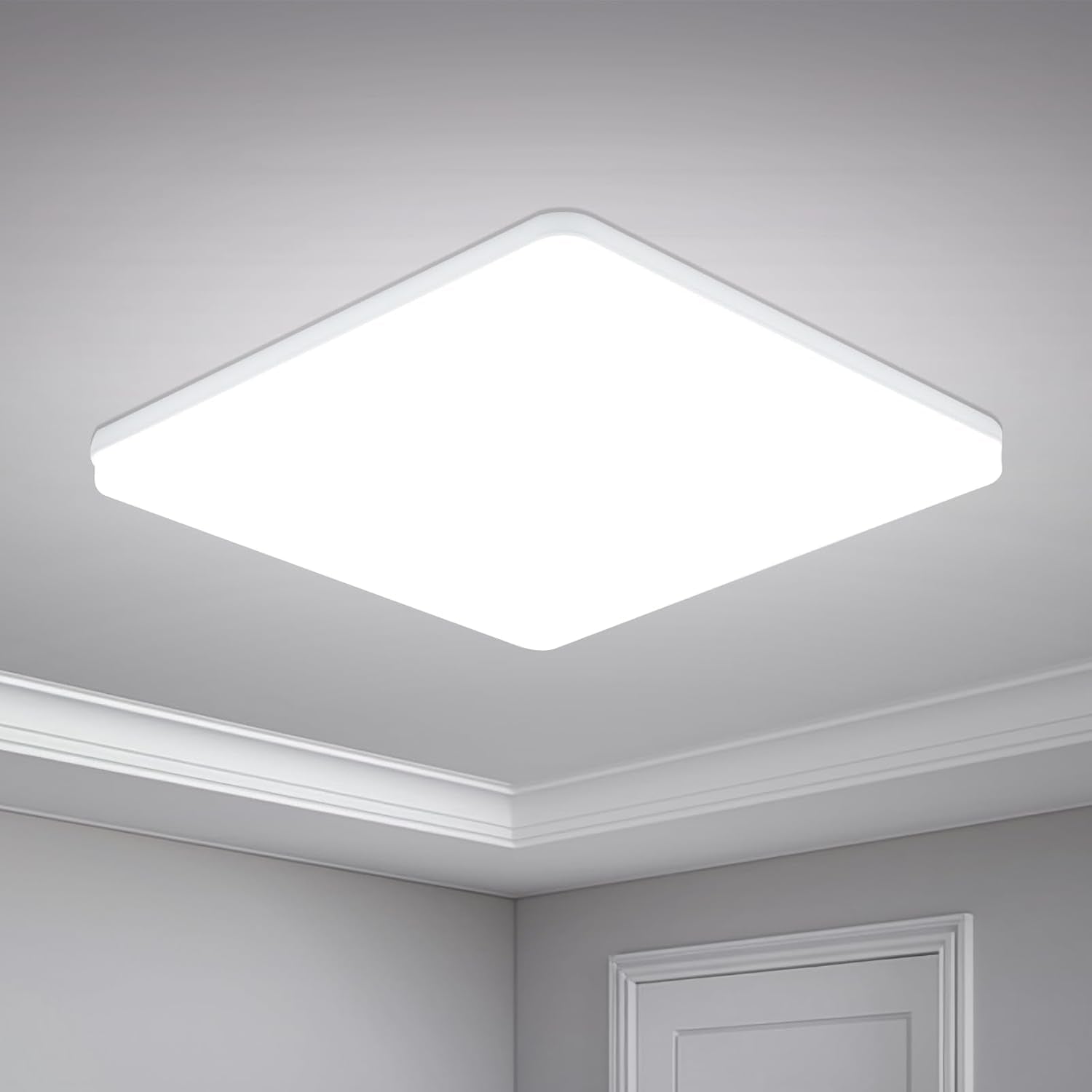 Plafoniera Led Soffitto 48W Ultra Magro UFO Pannello LED Quadrat Bianco Freddo 6500K 4320LM Lampada Da Soffitto per Soggiorno Camera Da Letto Bagno Cucina Corridoio E Balcone 30 * 30 * 4Cm