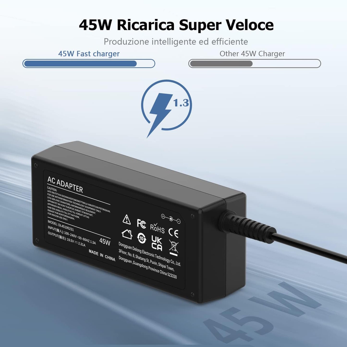 Caricatore, Alimentatore Computer Portatile, 45W 19.5V 2.31A per HP Stream, Pavilion, Elitebook 830 840 850, Probook 430 440 450, 240 250 PC Adattatore Notebook Caricabatterie 4.5*3Mm