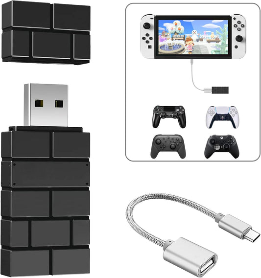 8Bitdo Adattatore USB Senza Fili 2 per Controller Xbox One/Xbox Series X & S,Ps5,Ps4,Ps3,Switch Pro,Compatibile Con Steam Deck,Switch/Switch Oled,Pc,Raspberry Pi,Android, Con Cavo OTG (Nero)