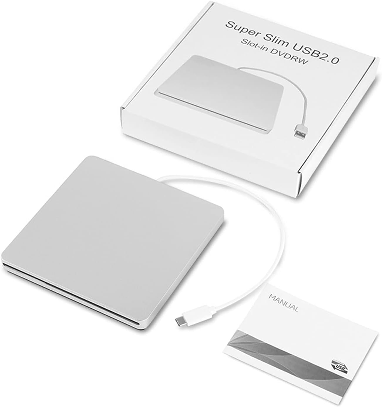 Lettore CD DVD Di Tipo C Esterno Ultrasottile E Inalazione Automatica Unità CD/DVD Esterne Compatibile Con Macbook, Dell XPS E Altri Laptop USB C