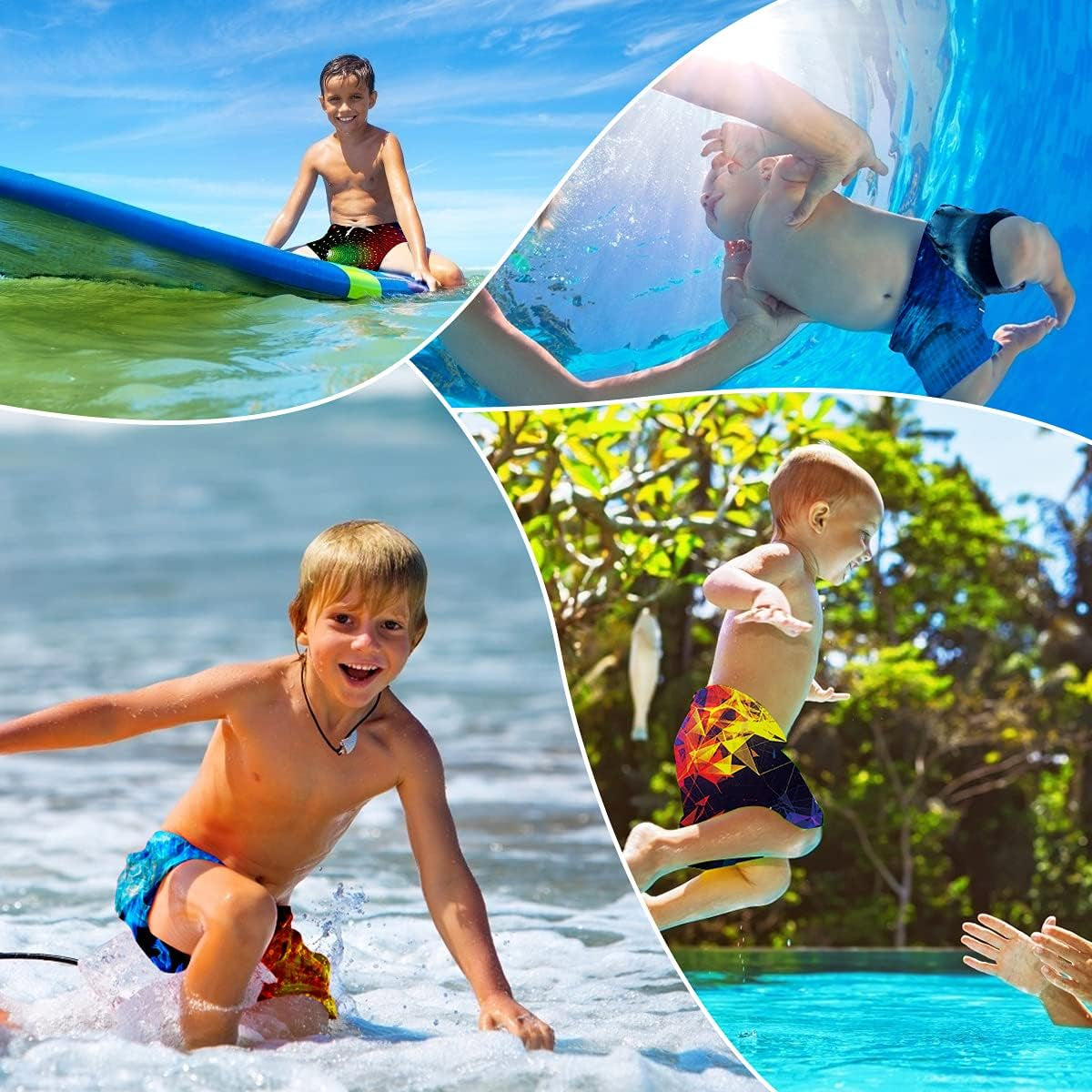 Costumi Bambino Ragazzi Mare 3D Stampato Bermuda Da Bagno Asciugatura Rapida Costume Surf Pantaloncini 5-14 Anni