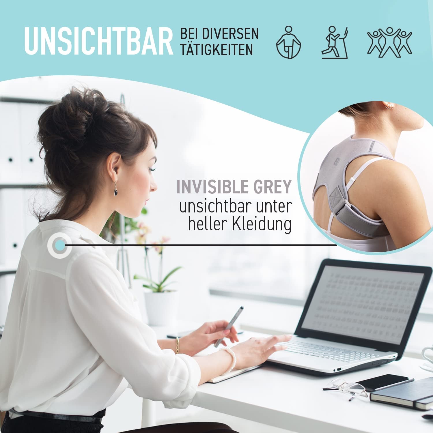 Correttore Posturale Spalle - Fascia per Donna E Uomo - Schiena Dritta - Tutore (S,M,L)