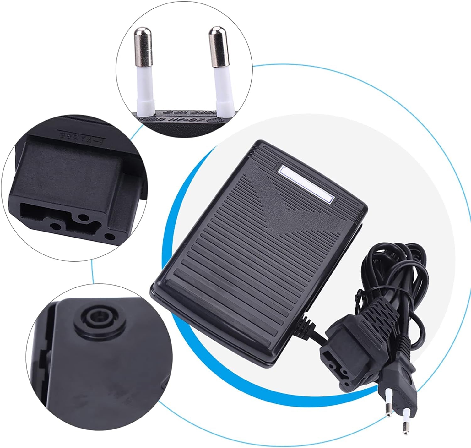 Cavo Di Comando a Pedale Elettronico Con Pedale Di Controllo a Pedale 220V Con Cavo Di Alimentazione per Macchina Da Cucire Singer 974 (Spina Europea) (EU Plug 200-240V)