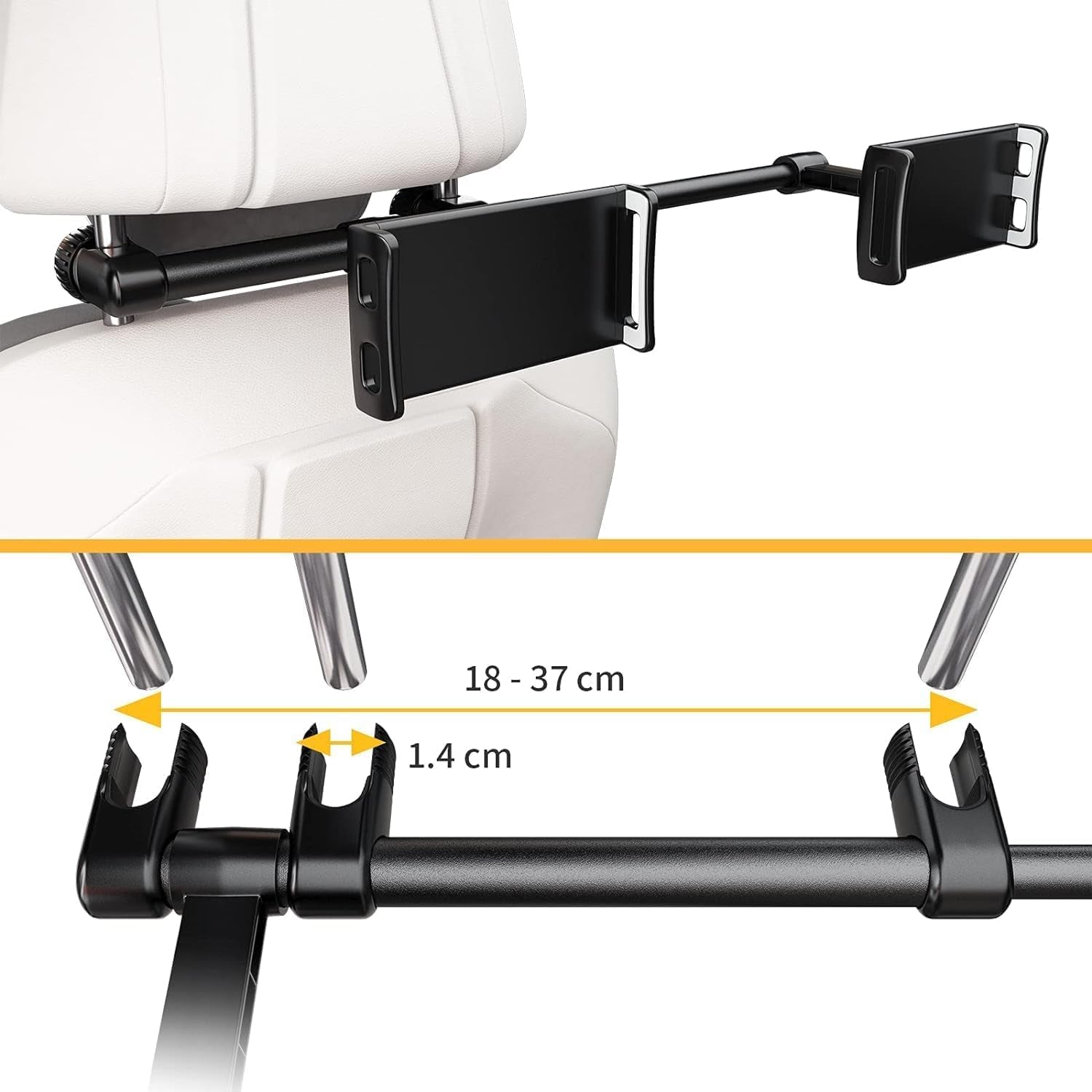 Supporto Tablet per Poggiatesta Auto Sedili Posteriori, Rotazione 360 Gradi Et Estensibile, per Smartphone/Ipad Da 4 a 11 Pollici (2 Posiziones)