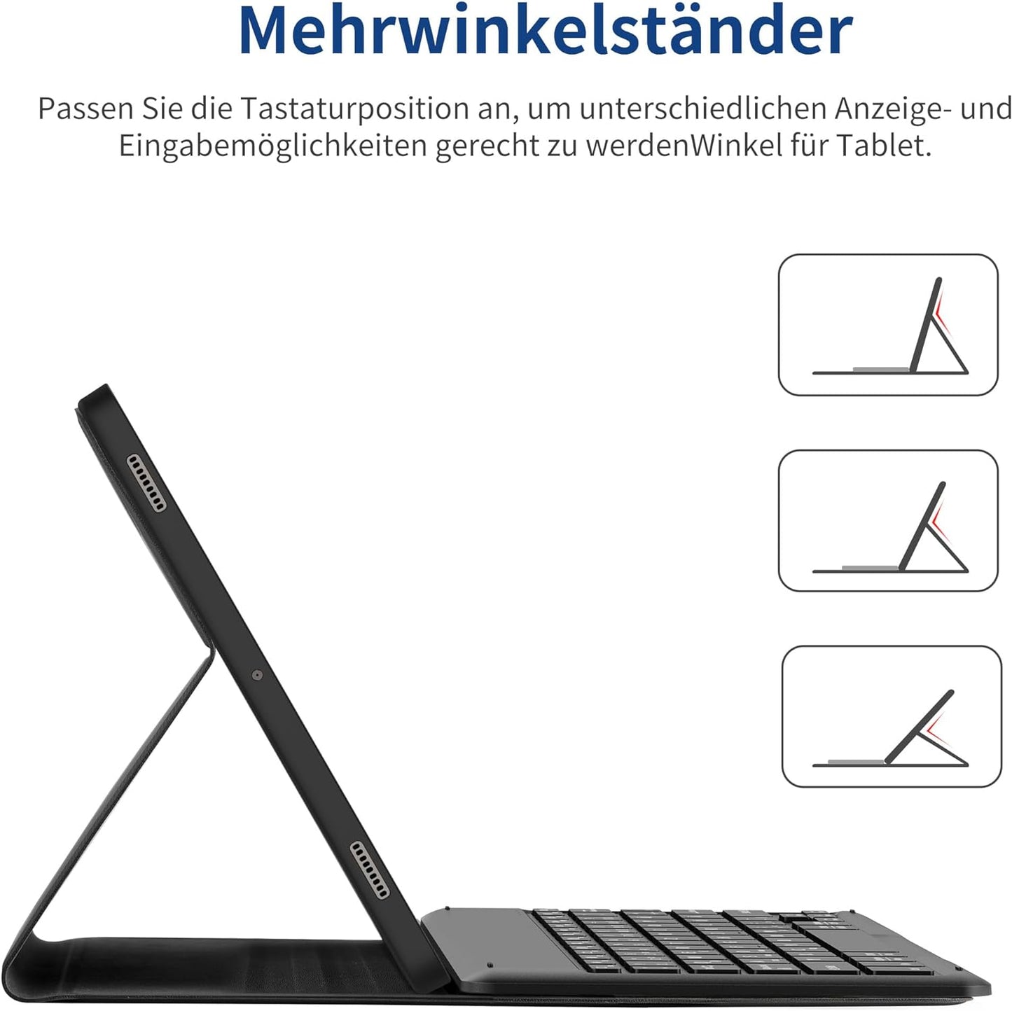 Custodia per Tastiera Compatibile Con Samsung Galaxy Tab S9 FE 10.9 Pollici/S9 2023 11 Pollici Con Pellicola Protettiva, [QWERTZ Deutsches], Custodia Rimovibile per Tastiera Con Supporto Per