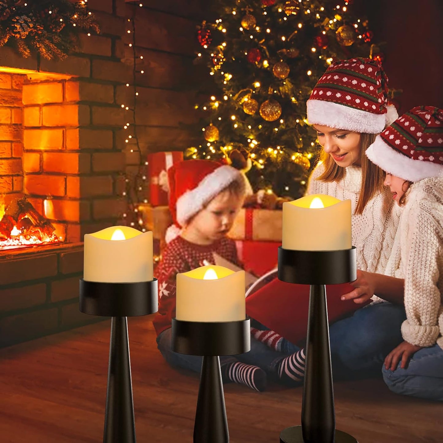 6 Candele LED Ricaricabili Con Funzione Timer, Telecomando, Fiamma Tremolante Elettrica Con Cavo Di Alimentazione per Soggiorno, Halloween, Natale, Matrimoni, Feste, Decorazioni