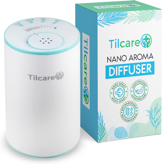 Diffusore Di Olio Essenziale Nano Senza Acqua per Aromaterapia, Diffusore Di Profumi per Ambienti E Auto Deodorante Senza Fili, Ricaricabile, Diffusore Terapeutico per Casa E Viaggio - Bianco