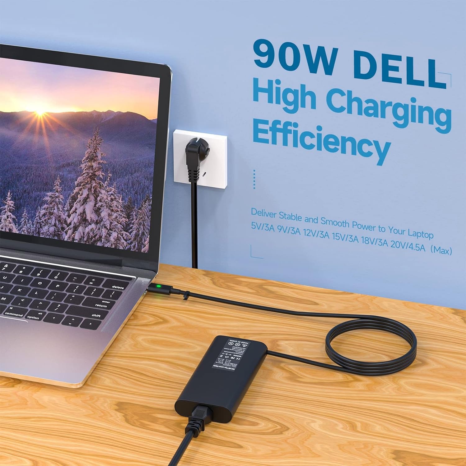 90W USB C Alimentatore Caricatore per Dell Latitude 5420 5430 5300 5400 5480 5490 5580 5590 5330 5440 7440 7300 7400 7280 7390 2In1 Xps 13 15 17 LA90PM170 DA90PM170 Caricabatterie Adattatore Charger