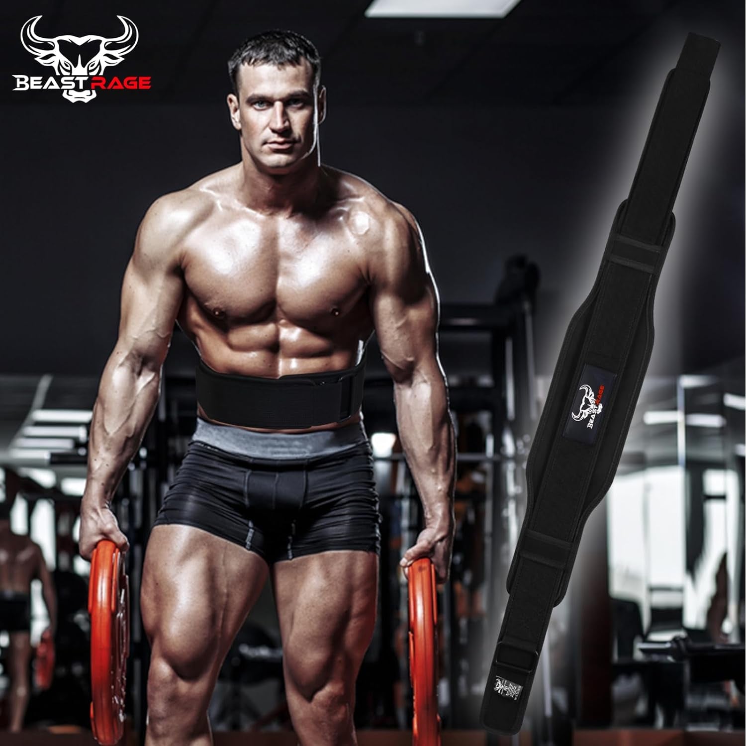 Cintura per Sollevamento Pesi a Doppia Forza 5.5 Imbottita in Neoprene per La Schiena, Palestra, Bodybuilding, Stacchi Da Terra, Esercizi Di Sollevamento Pesi, Fitness, Allenamento per Uomini E Donne,