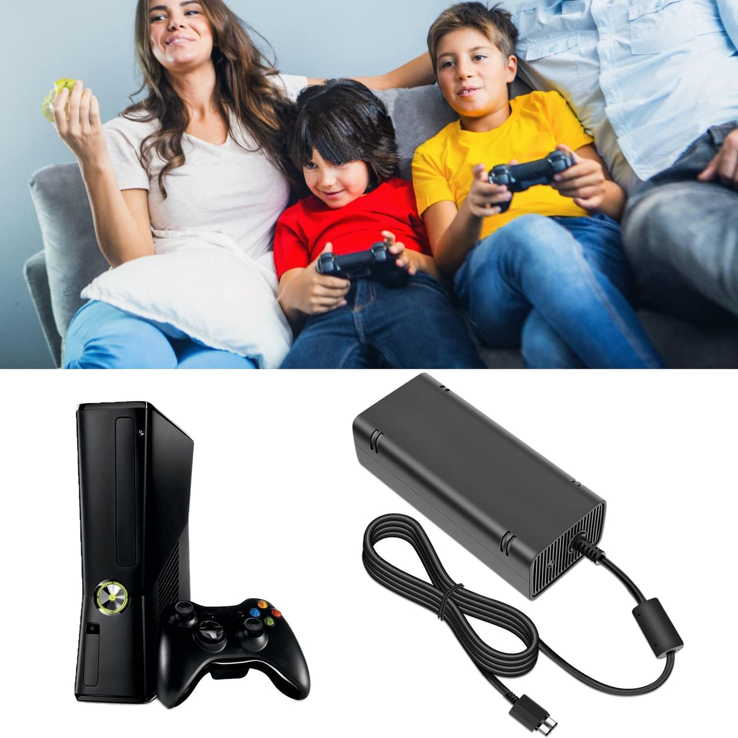 Alimentatore Di Rete Con Cavo Di Alimentazione per Console Microsoft Xbox 360 Slim, 100-220 V