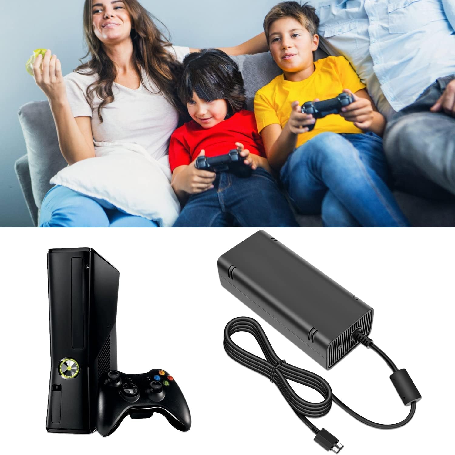 Alimentatore Di Rete Con Cavo Di Alimentazione per Console Microsoft Xbox 360 Slim, 100-220 V