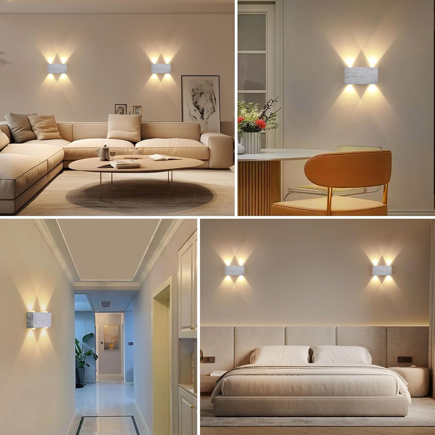 Applique Da Parete Interno Led per Camera Da Letto Lampada Da Parete Interni 4W Luci per Corridoio Luce Sa Parete Luce Muro Scale Interne Illuminazione per Soggiorno 3000K Bianco Caldo