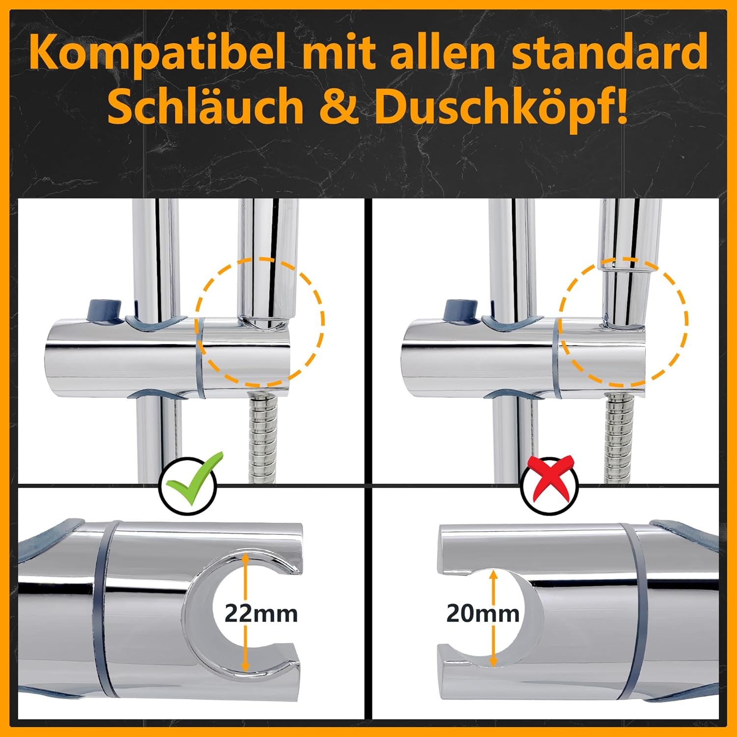 Colonna Doccia Barra Doccia 70Cm in Acciaio Inox, Set Asta Doccia Saliscendi Cromata Con Supporto per Soffione Doccia E Fissaggi a Parete Variabili per Adattarsi Ai Fori Esistenti