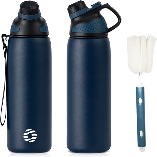 Borraccia Termica Con Tappo Magnetico 1L, 800Ml, 600Ml, 400Ml Bottiglia Termica per Bambini - Senza Bpa/Senza Perdite Borracce Acciaio Inox per Scuola, Sport, Palestra, Ciclismo