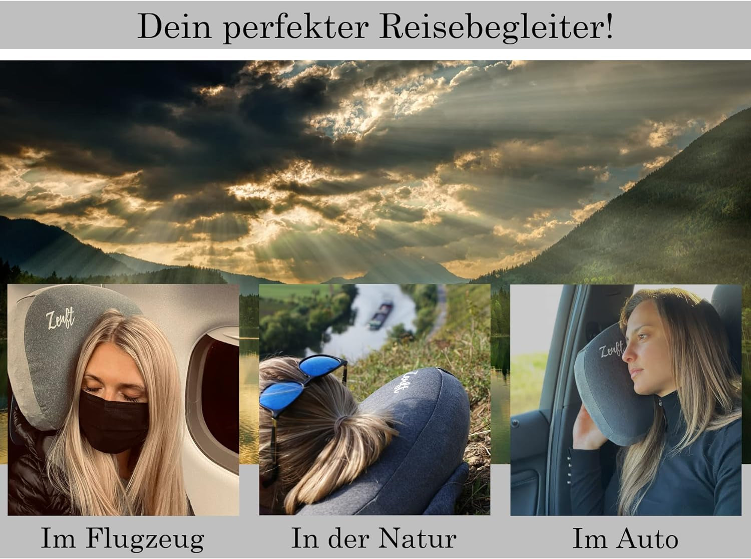 Cuscino Da Viaggio – Cuscino Da Viaggio, Extra Morbido, Cuscino Da Viaggio, Cuscino Gonfiabile, Attrezzatura Da Campeggio, Backpacking, Auto, Treno, Picnic, Spiaggia, Ideale per Vacanze E Viaggi