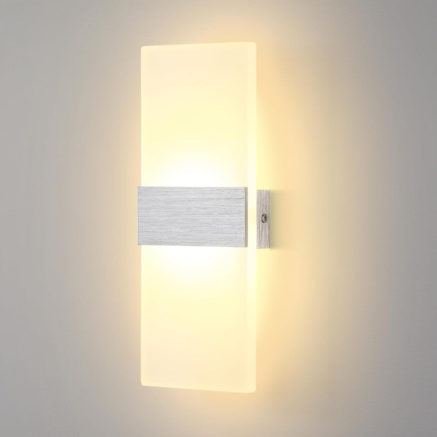 Applique Da Parete Interno, LED Moderno Lampada Da Parete, 12W 3000K up down Illuminazione Da Parete per Camera Da Letto Corridoio Soggiorno Scala (Bianco Caldo)