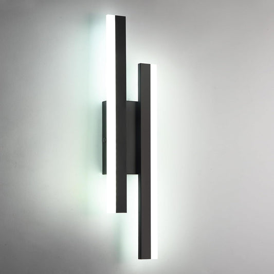 Applique Da Parete Interno, 16W 1800LM Lungo Lampada Da Parete LED Moderno, LED Lampada a Muro in Acrilico per Soggiorno, Camera Da Letto, Scala, 6500K Luce Bianca Fredda (Nero)