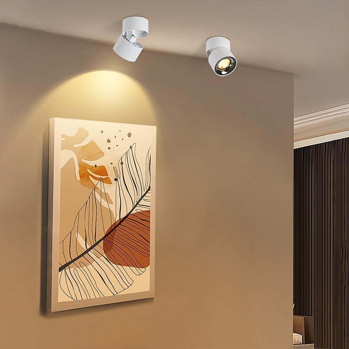 12W Lampadario Da Soffitto Regolabile Faretti LED Da Soffitto Interni Plafoniera LED Soffitto Bianco Faretti Tondo Moderno per Soggiorno, Cucina, Corridoio E Spazi Commerciali 3000K