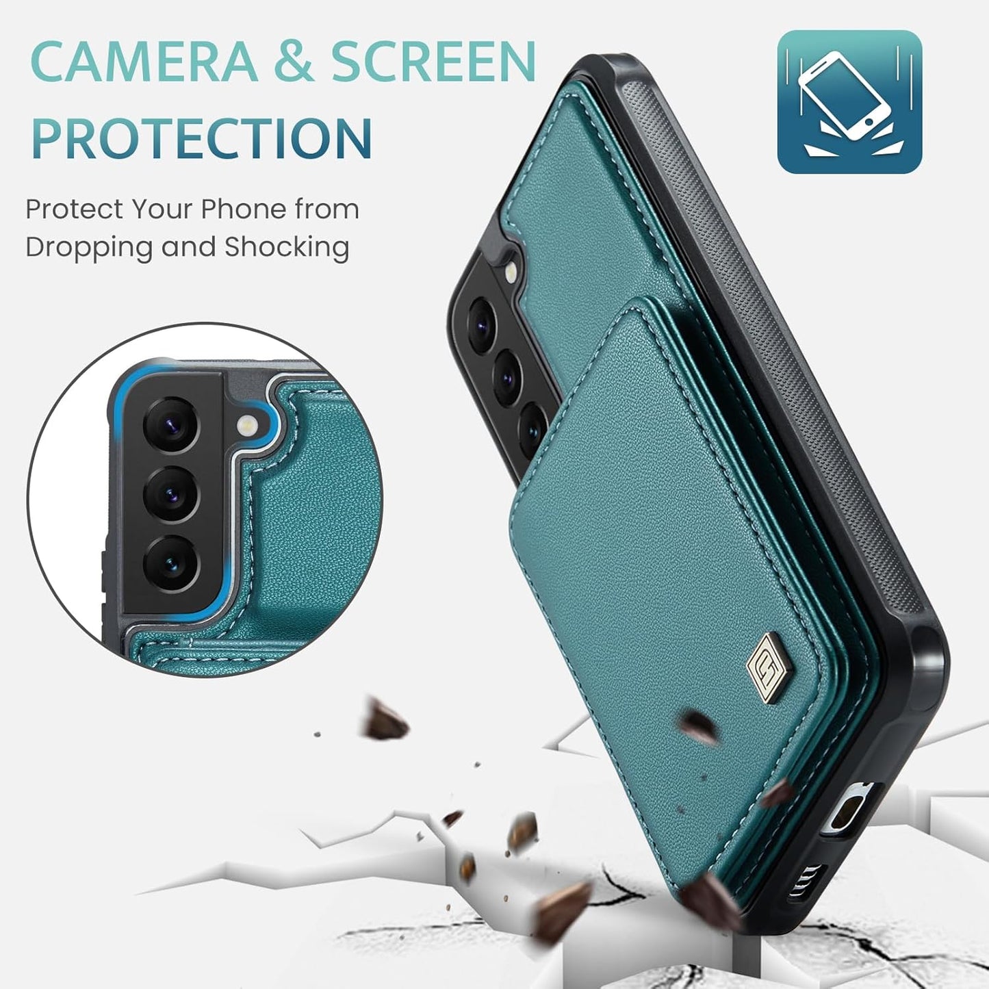 Custodia a Portafoglio per Galaxy S23 plus Con Blocco RFID, Antiurto [Pelle PU Di Alta Qualità] [Slot per Schede] [Chiusura Magnetica] Custodia a Portafoglio Verticale in Pelle Compatibile Per