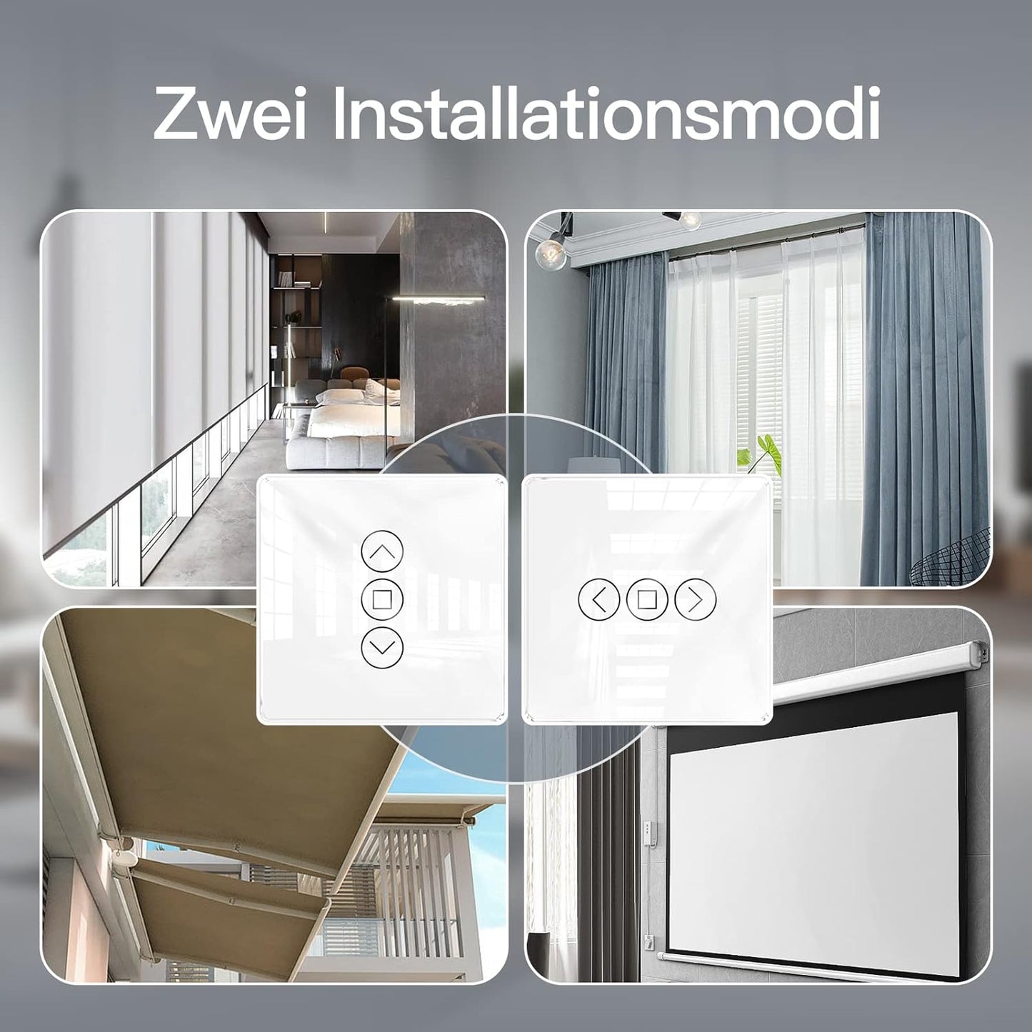 2.5D Wlan Shutter Switch, Alexa Smart Blinds Switch Neutral Wire Required, Wifi Shutter Control Flush Mount, Timer E Voice Control, Compatibile Con Alexa E Google Home