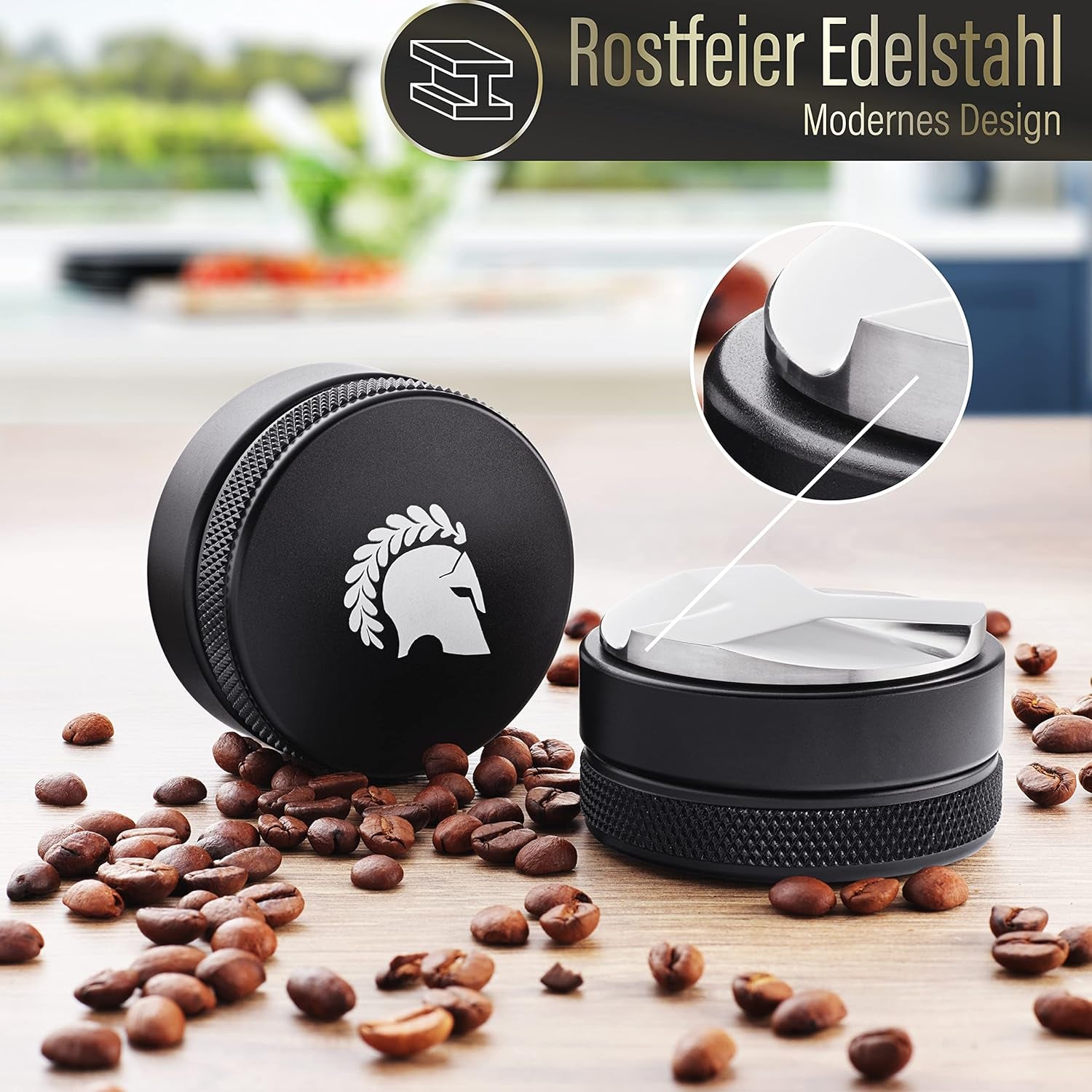 ® Distributore in Acciaio Inox Nero Regolabile in Altezza – Leveler Tool per Una Perfetta Farina Di Caffè Nel Portafiltro – Distributore Espresso per Risultati Perfetti. (54Mm)
