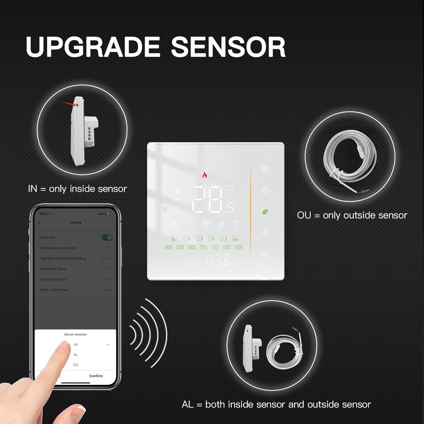 Termostato Intelligente Zigbee Riscaldamento a Pavimento Dell'Acqua,Termostato Della Stanza Della Casa Intelligente Compatibile Alexa/Google Home/Smart Life/Tuya ( Zigbee Hub)