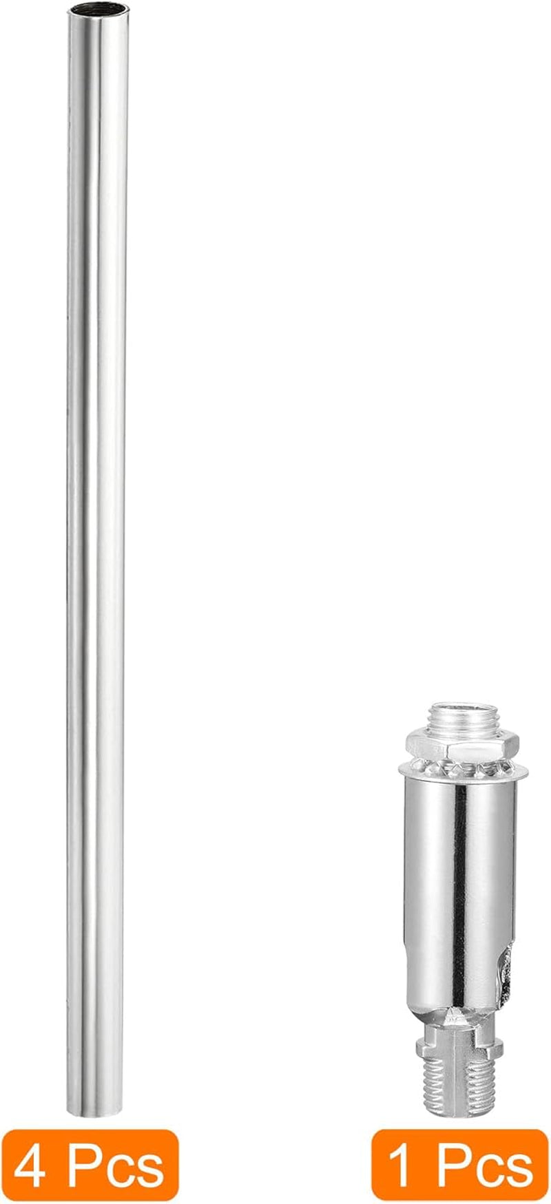 Set di aste di prolunga con dado di raccordo M10 11,8" con adattatore per soffitto argento