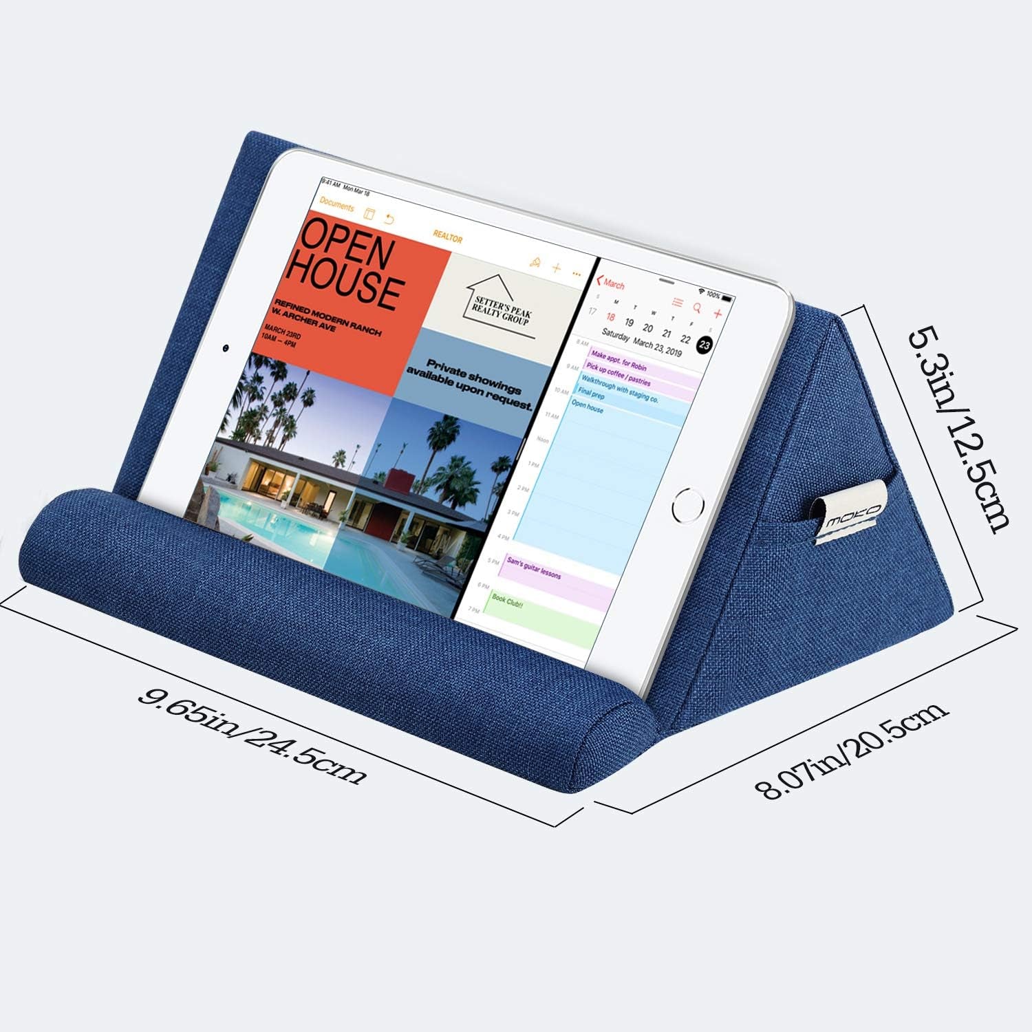 Supporto Tablet Universale in Spugna Compatibile Con Galaxy Tab S9/S9+, Ipad 10,2 10A 2022/Air 5 10,9, Microsoft Surface PRO Fino a 11", Accessori Tablet, Supporto per Tablet, Blu Marino