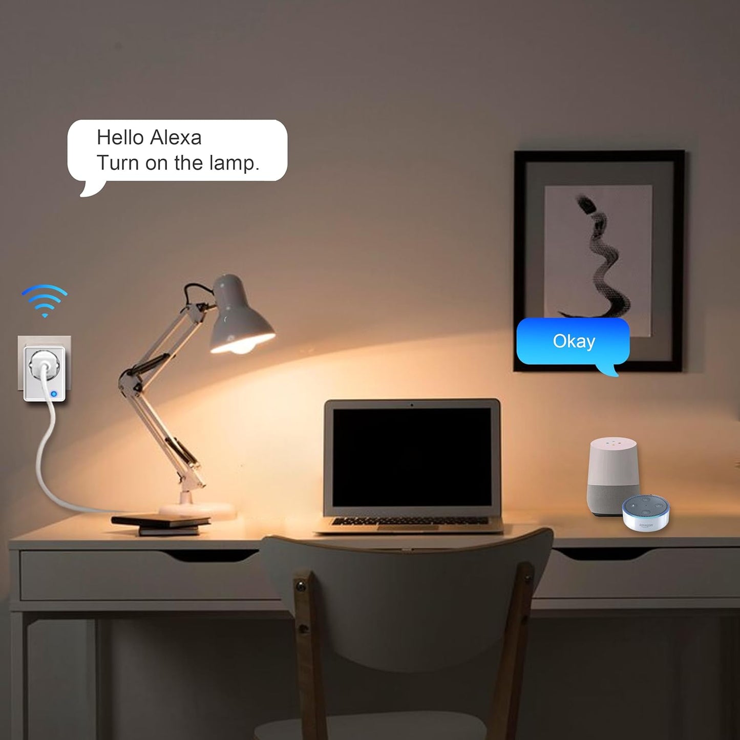 Presa Intelligente Wi-Fi Con Misurazione Della Corrente, Funziona Con Alexa, Google Home, Smart Life APP 16A 3680W Grigio, 4 Pezzi