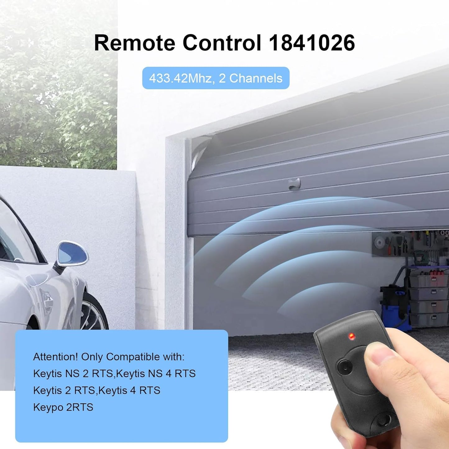 Telecomando per Porta Garage Compatibile Con 1841026 (Confezione Da 1)