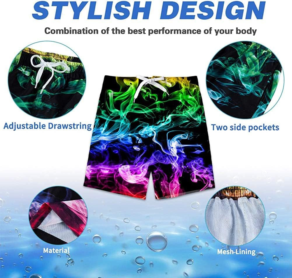 Pantaloncini Da Bagno Bambino Ragazzi 3D Graphic Costume Da Bagno Estate Asciugatura Veloce Pantaloncini Da Spiaggia Con Fodera in Rete 6-14 Anni