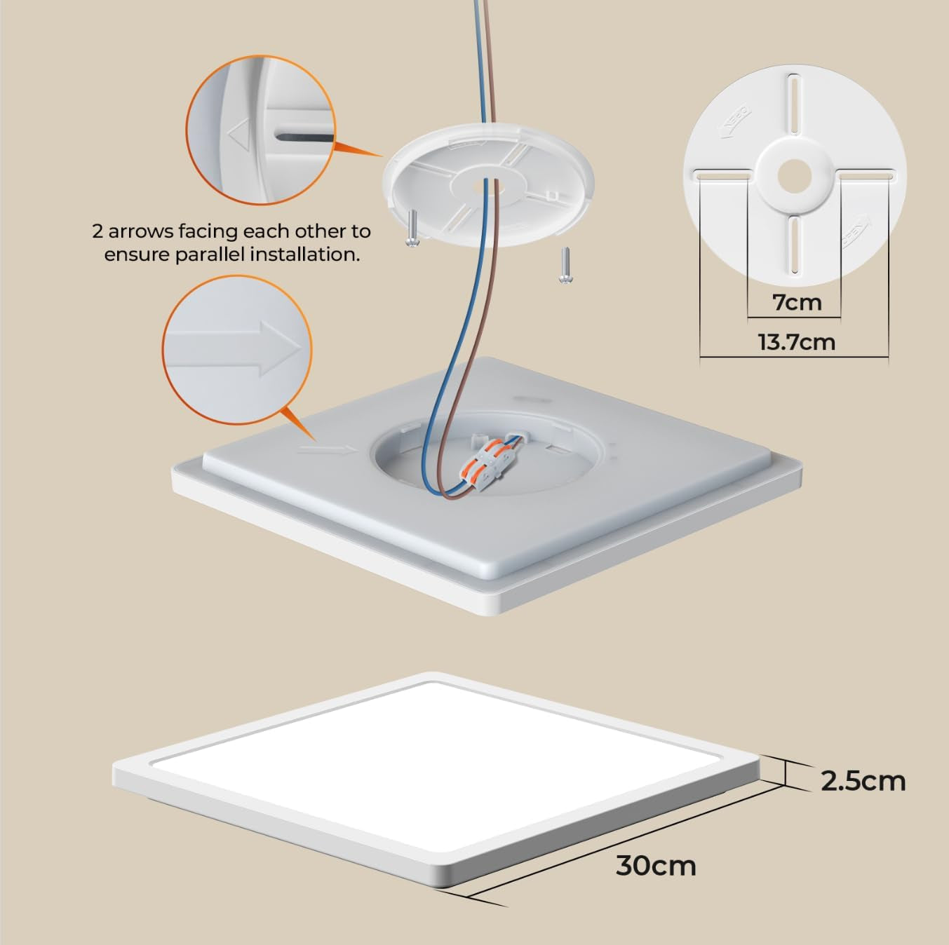 LED Plafoniera Con Rilevatore Di Movimento Radar, 24W Con Telecomando, Sensore Di Movimento a Pannello, Dimmerabile per Bagno, Corridoio, Scale, Toilette, Garage, Cantina, Balcone 30Cm