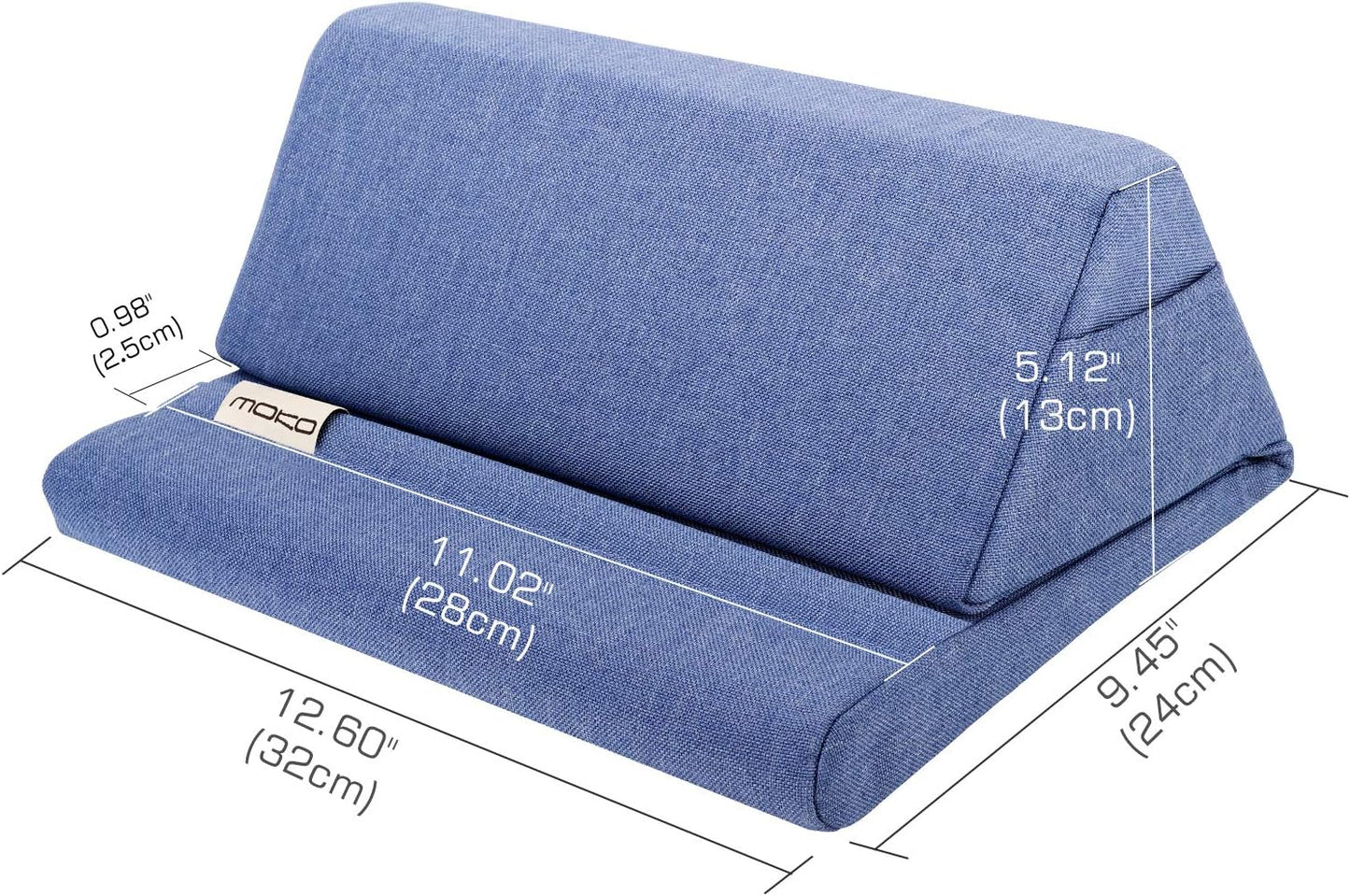 Cuscino Supporto per Tablet, Cuscino Supporto Compatibile Con Nuovo Ipad 10.2" 2020, Ipad Pro 11, Ipad Air 4/3 / Mini 5 / Ipad Pro 11/10.5/9.7, Galaxy Tab Fino a 11 Pollici - Jean Blu