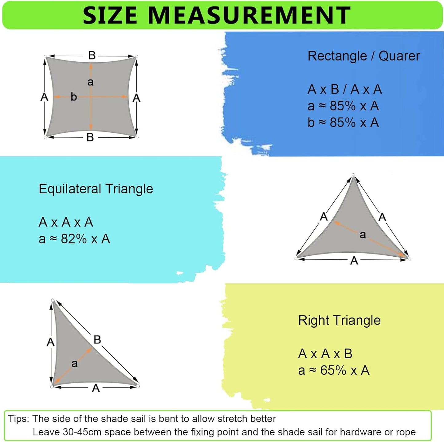 3,6X3,6X3,6M Grafite Tenda a Vela Triangolare Vela Ombreggiante, Impermeabile Vele Parasole Protezione UV 95% per Esterno, Giardino E Terrazza, Piscina