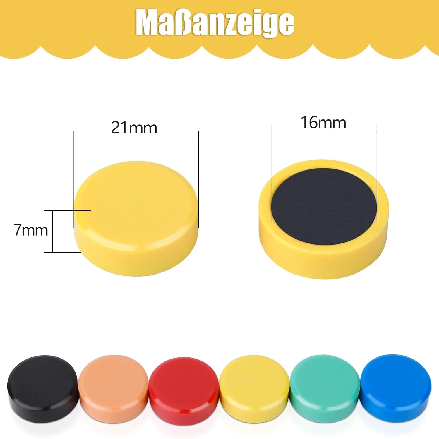 80 Magneti Forti, Magneti per Lavagnetta Magnetica, Frigorifero, Piccoli Magneti Colorati, per Lavagna Bianca, Bacheca, Aula, Ufficio, Foto (8 Colori)