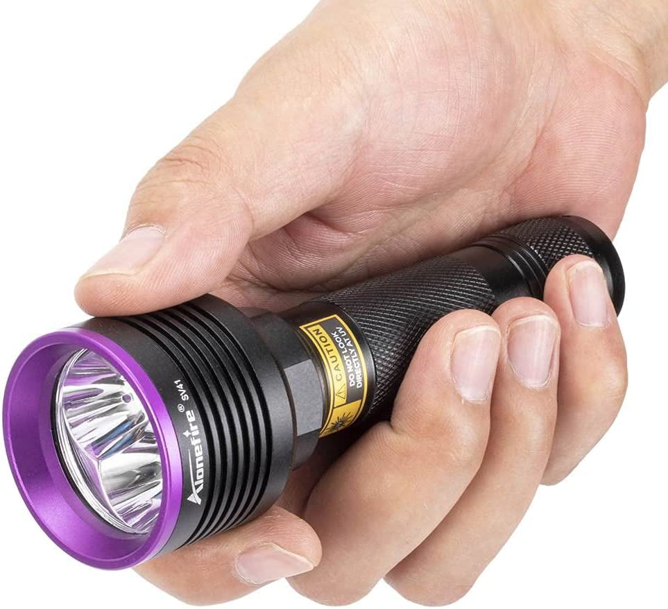 SV41 395Nm Torcia UV Professionale 10W Ricaricabile Ultravioletti Luce Nera Rileva Urina per Resina, Pesca, Fluorescina, Scorpioni, Colla Con Occhiali Protettivi UV, Batteria,Caricabatterie