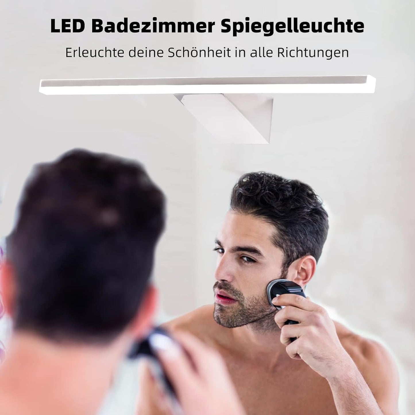 Applique Bagno Specchio Moderno, Acciaio Inossidabile, 40 Cm, Luce Specchio Bagno 10 W 800 Lm, Bianco Neutro 4000 K, Stile Minimalista IP44 Impermeabile(40Cm - 4000K)