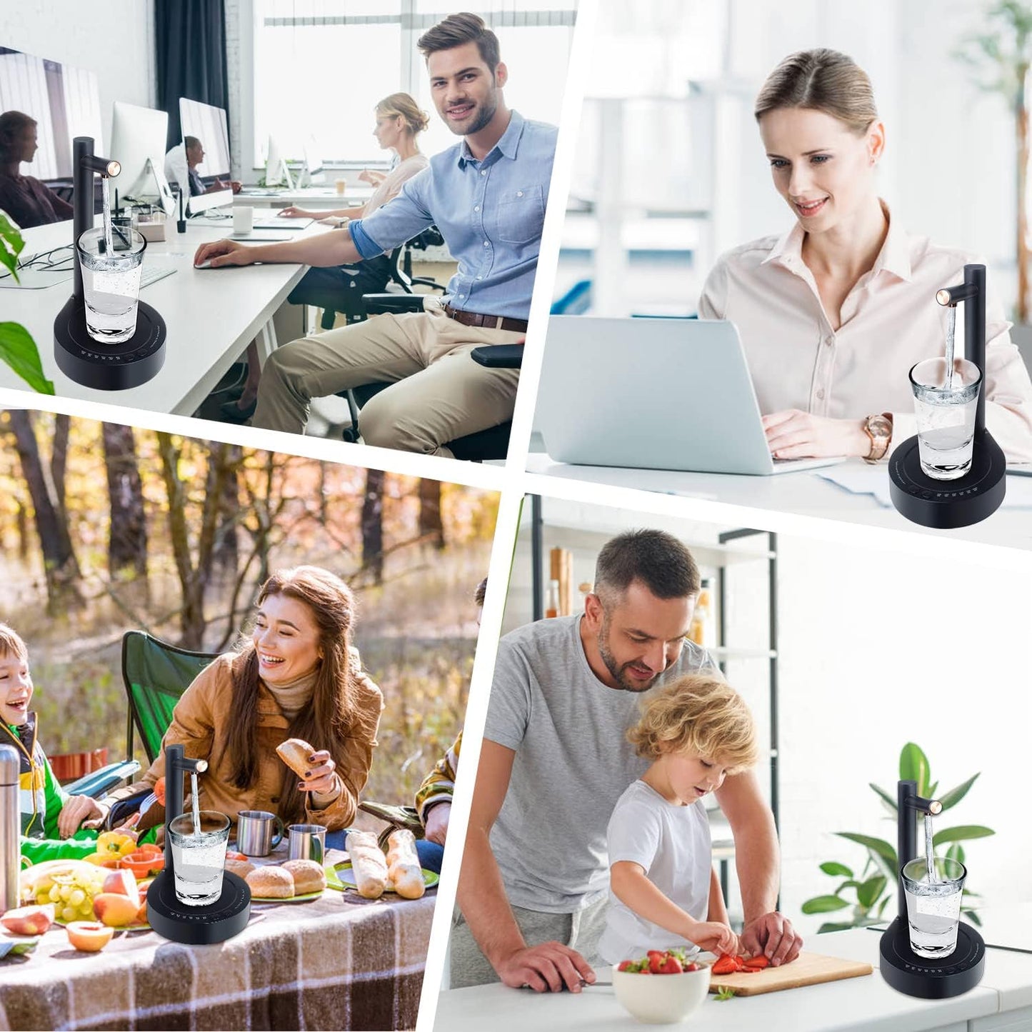 Erogatore Elettrico Da Tavolo Di Bottiglie D'Acqua,Pompa per Acqua Potabile Portatile Dell'Erogatore Automatico D'Acqua Usb,Pompa per Bottiglie D'Acqua Da Tavolo (Blu)